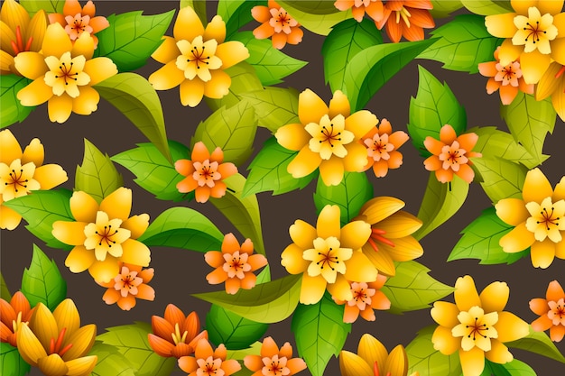 Floral hand-painted realistic background