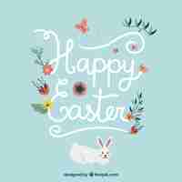 Free vector floral happy easter background