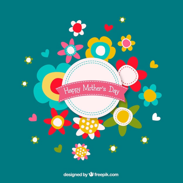 Free vector floral happy mother's day card