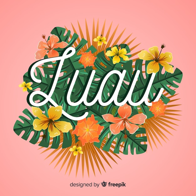 Free vector floral hawaiian luau background