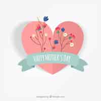 Free vector floral heart for mother day