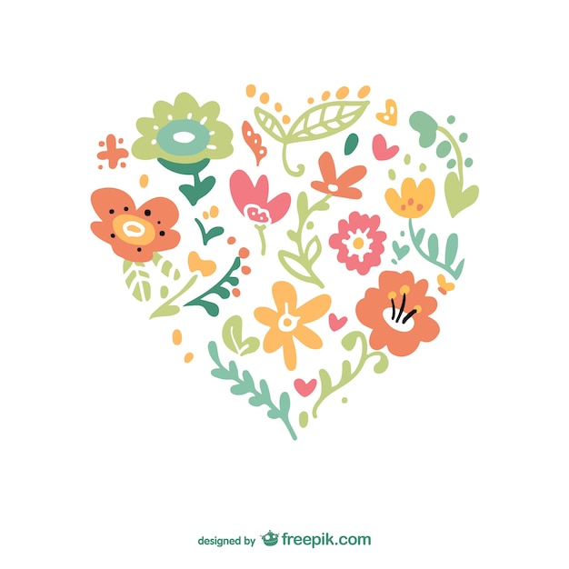 Floral heart vector