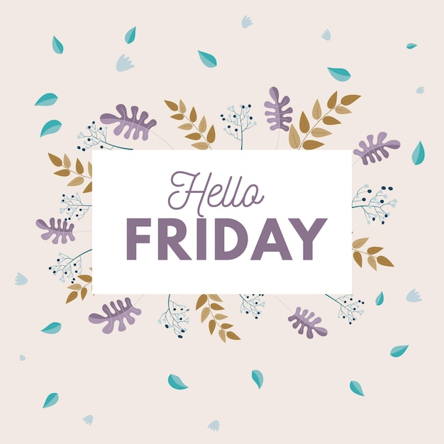 Free vector floral hello friday background