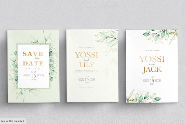 Free vector floral invitation card set