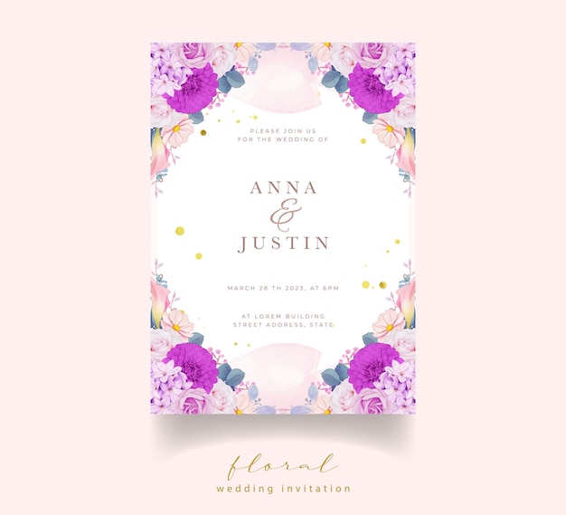 Free vector floral invitation card