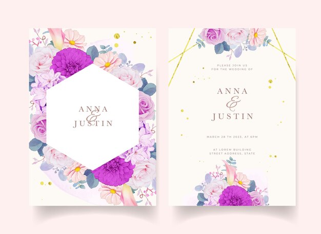 Free vector floral invitation card