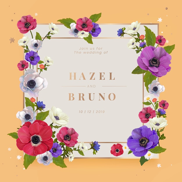 Floral invite frame