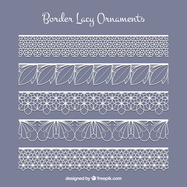 Free vector floral lace ornaments