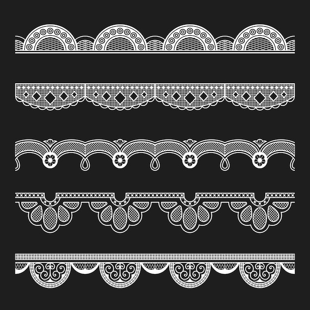 Free Vectors  Lace ribbon frame