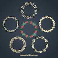 Free vector floral and laurel wreaths