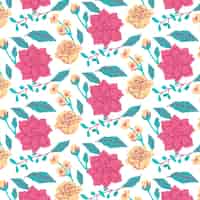 Free vector floral and leaves pattern
