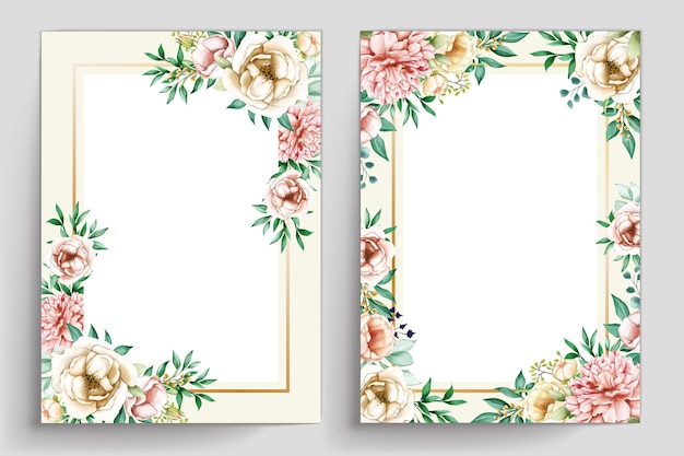 Free vector floral and leaves with beautiful color invitation card