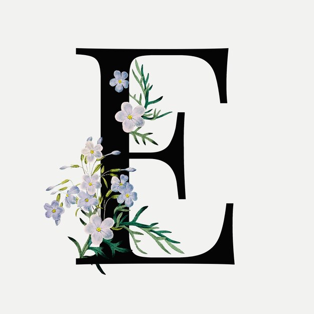 Floral letter E