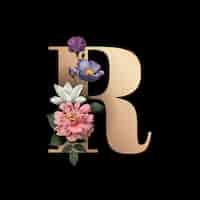 Free vector floral letter r font