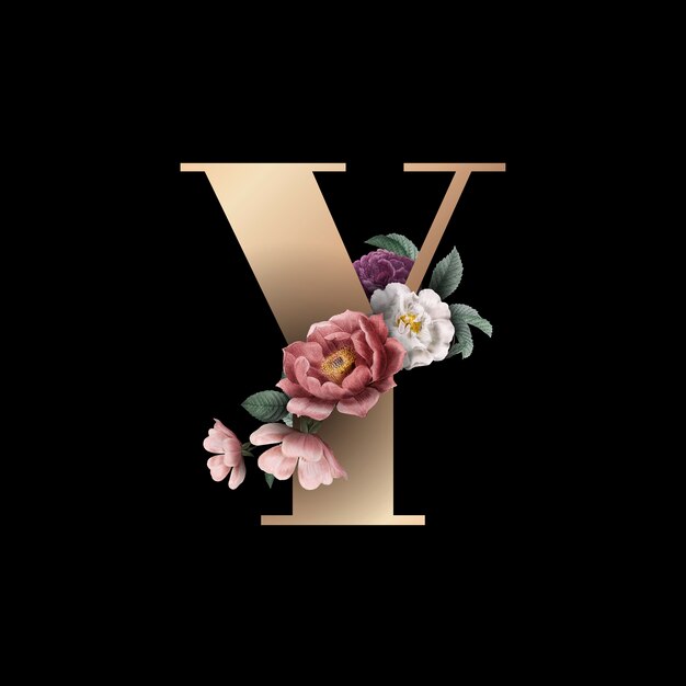 Floral letter Y font