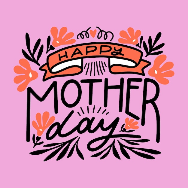 Free vector floral lettering for mother's day