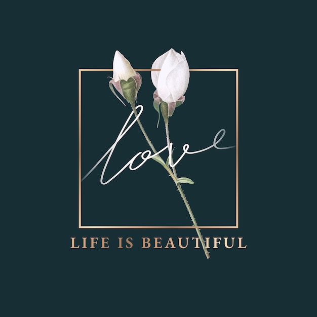 Free vector floral life is beautiful card design