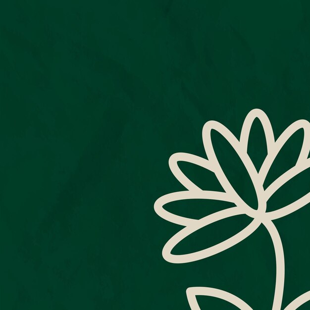 Floral line green background