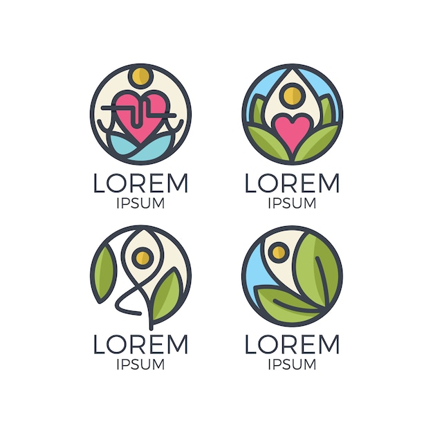 Бесплатное векторное изображение Коллекция цветочных логотипов