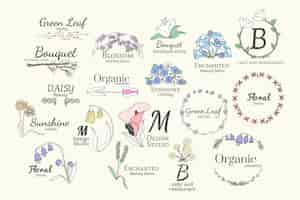 Free vector floral logo designs set