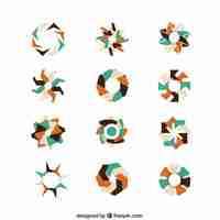 Free vector floral logos in abstract style