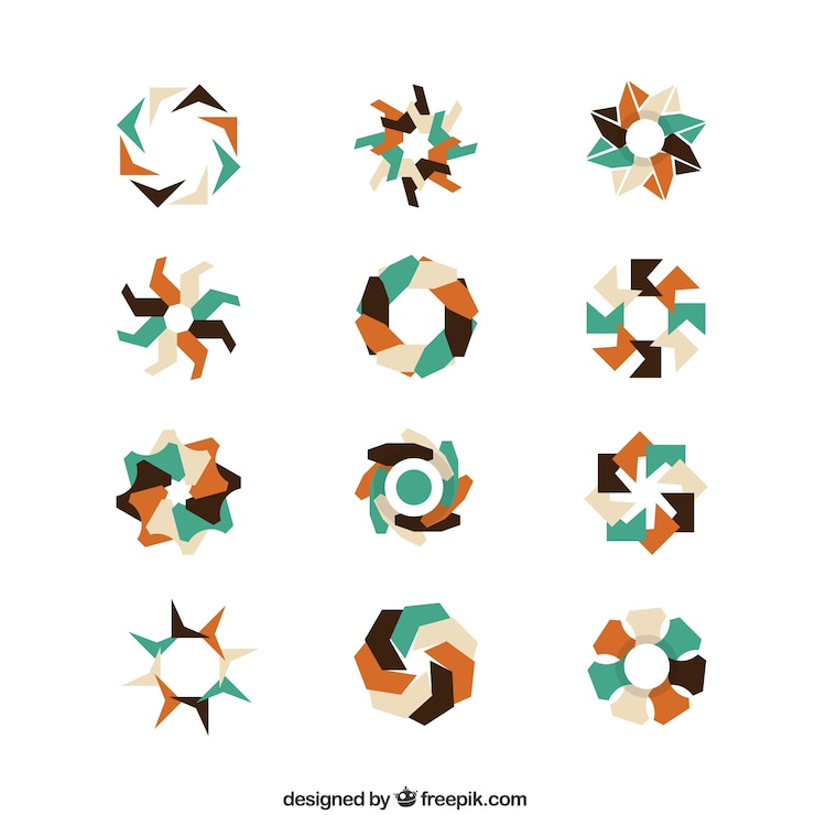 Free Vector floral logos in abstract style