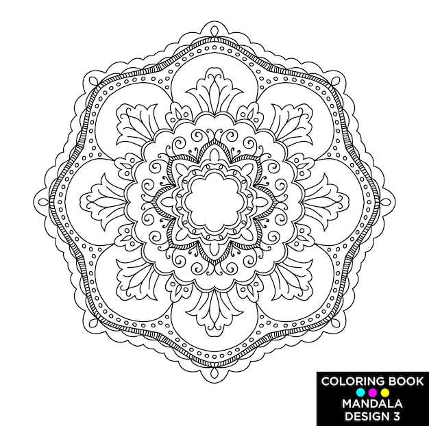 Floral mandala for coloring book