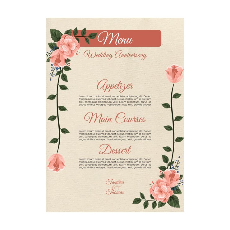 Free Vector floral menu template