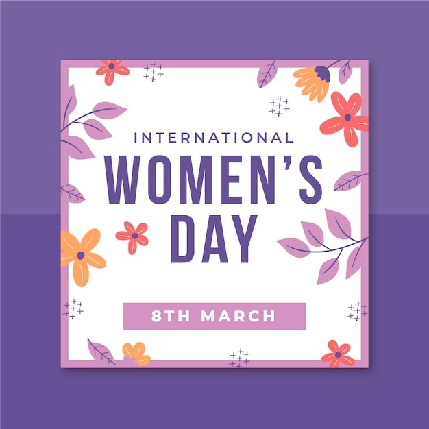 Free vector floral minimalist women's day instagram post