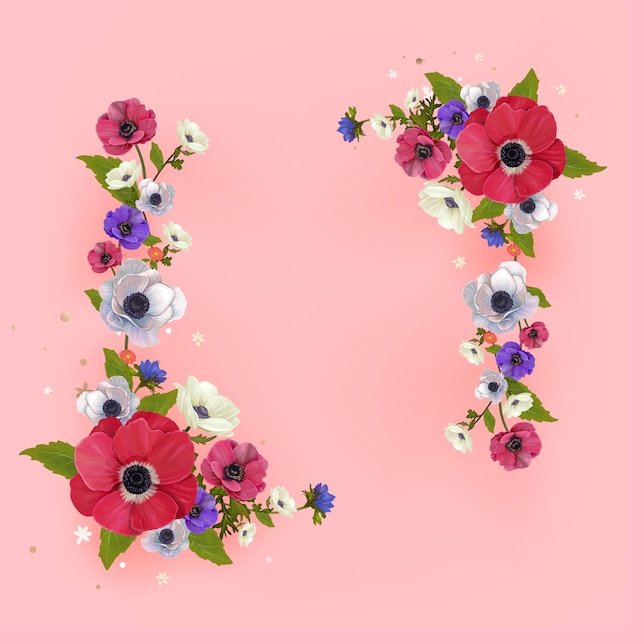 Free vector floral mockup frame illustration