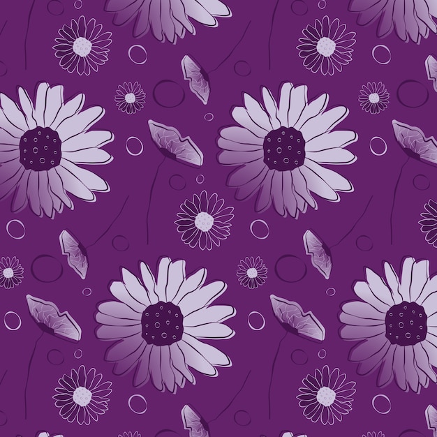 Free vector floral monochromatic pattern