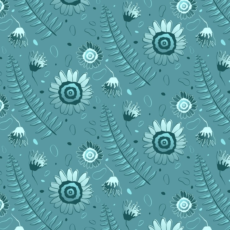 मुफ़्त वेक्टर floral monochromatic pattern
