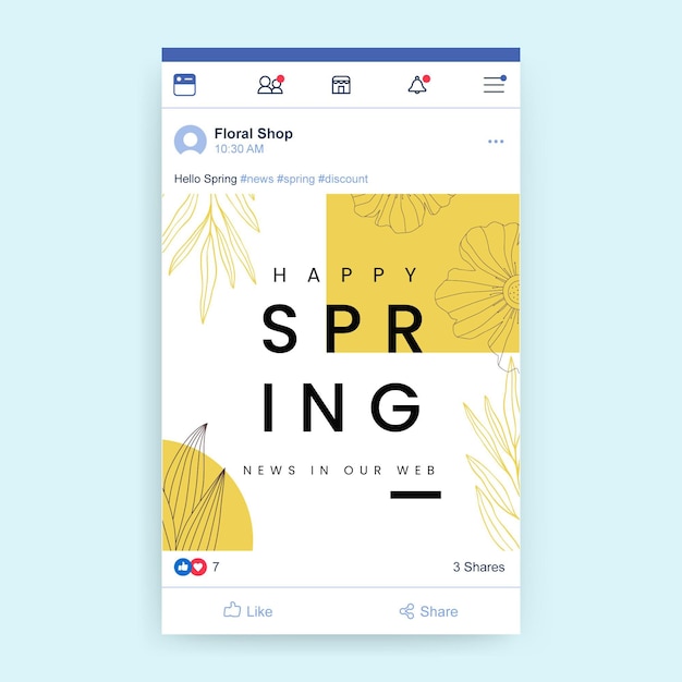 Floral monocolor spring facebook post