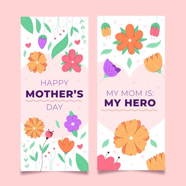 Набор цветочных баннеров ко дню матери
