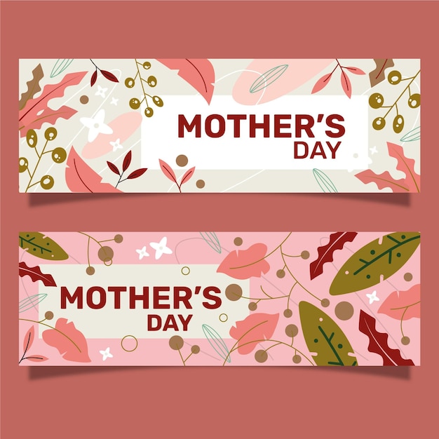 Floral mother's day banners set