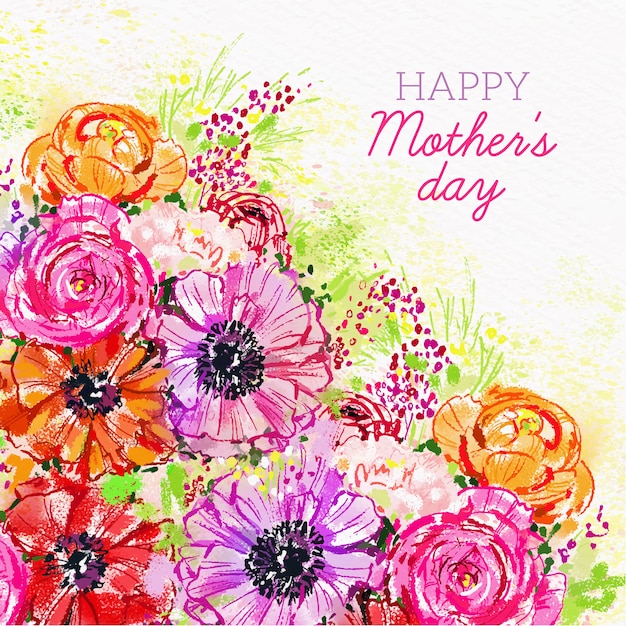 Бесплатное векторное изображение Цветочный день матери
