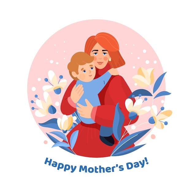 Floral mother's day illustration