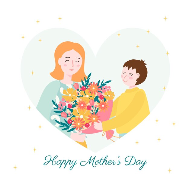 Floral mother's day illustration