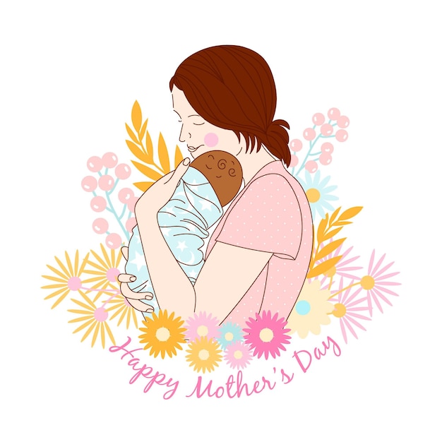 Free vector floral mother's day illustration