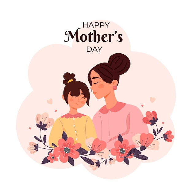 Floral mother's day illustration