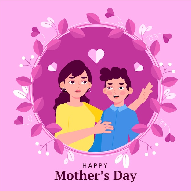 Floral mother's day illustration