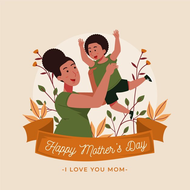 Floral mother's day illustration