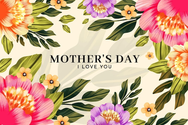 Бесплатное векторное изображение Цветочная иллюстрация дня матери