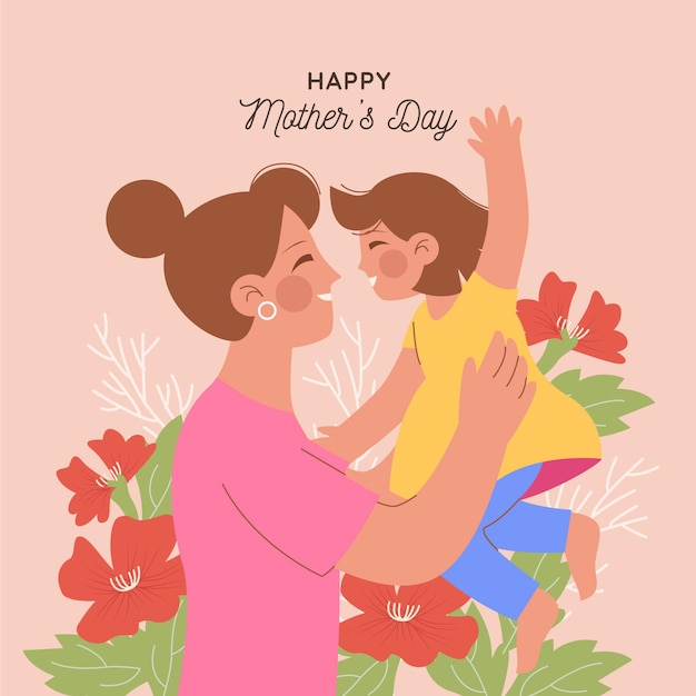 Floral mother's day illustration