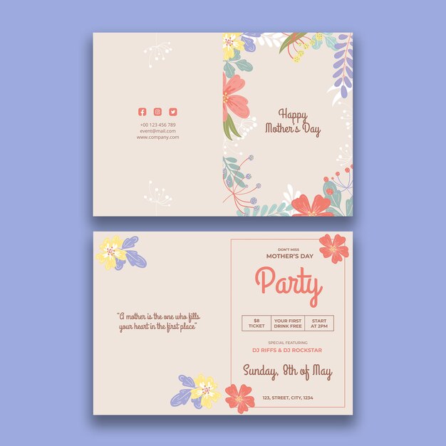 Floral mother's day postcards