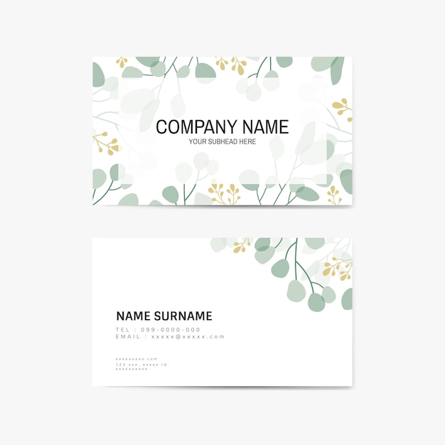 Free vector floral name card