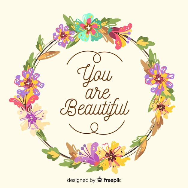 Floral nature background with quote