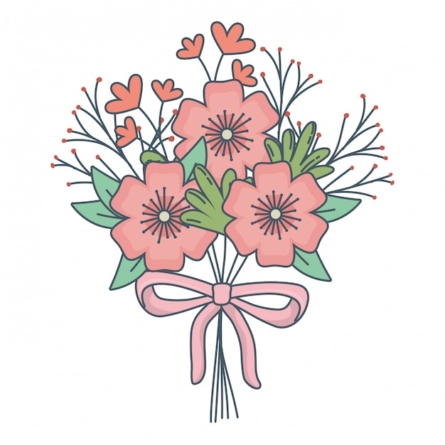 Free vector floral nature flowers cartoon