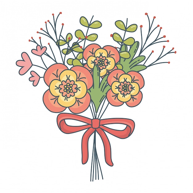 Free vector floral nature flowers cartoon