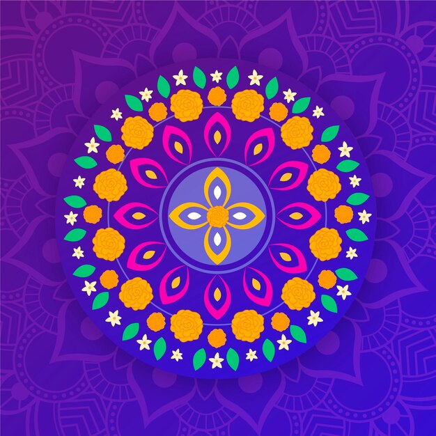 Free Vector floral onam decoration